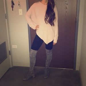 Asymmetrical Blush Oversized Sweater